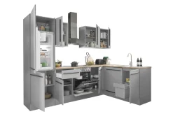 Küchenblock mit E-Geräten MANCHESTER (Ecke-Kühlschrank) I