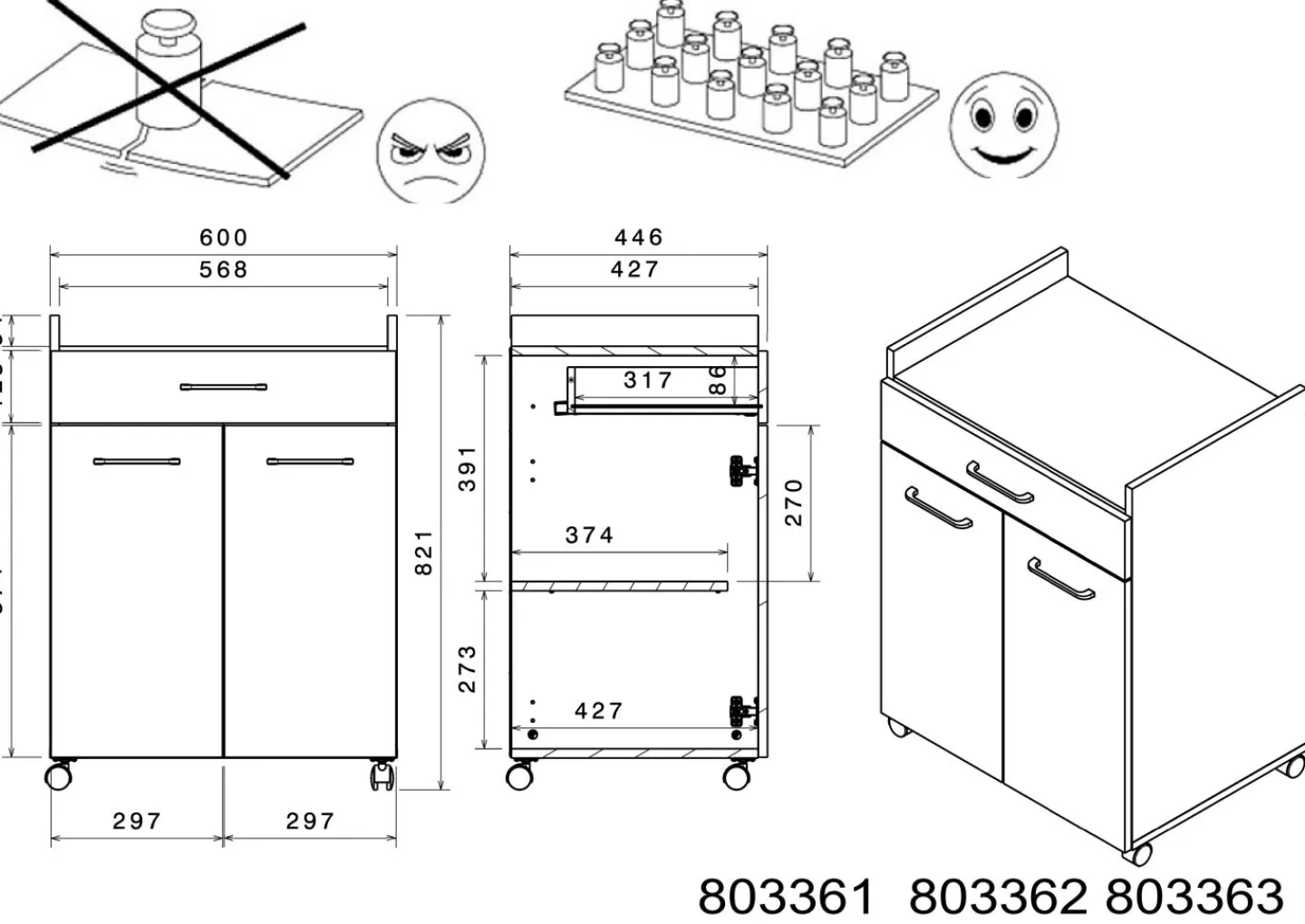 Parisot Küchenbuffet-Set MEMPHIS 6* Küchenbuffets