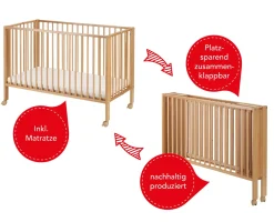 Tissi Kinderbett / Reisebett JORI* Massivholzbetten|Babybetten
