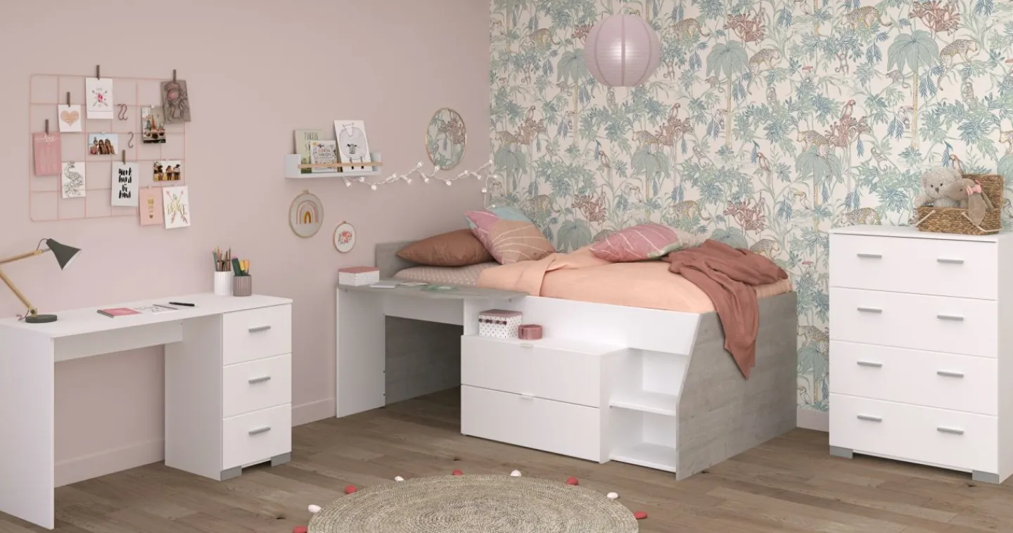 Parisot Kinderzimmer 3-teilig MILKY 15*Kinder Komplette Kinderzimmer
