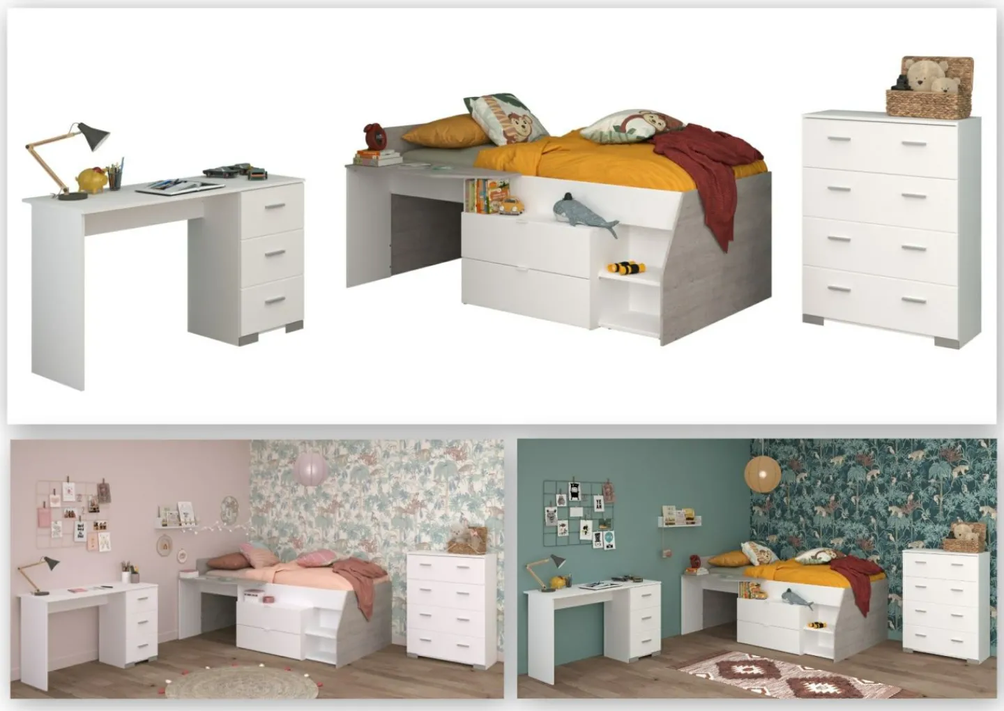 Parisot Kinderzimmer 3-teilig MILKY 15*Kinder Komplette Kinderzimmer