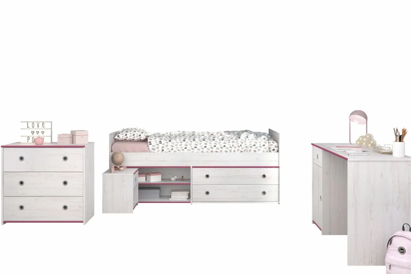 Parisot Kinderzimmer 4-teilig SMOOZY 37b*Kinder Komplette Kinderzimmer