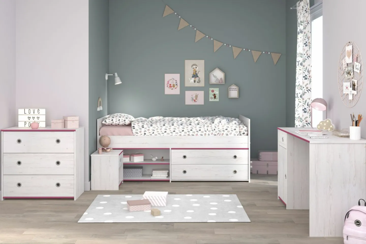Parisot Kinderzimmer 4-teilig SMOOZY 37b*Kinder Komplette Kinderzimmer
