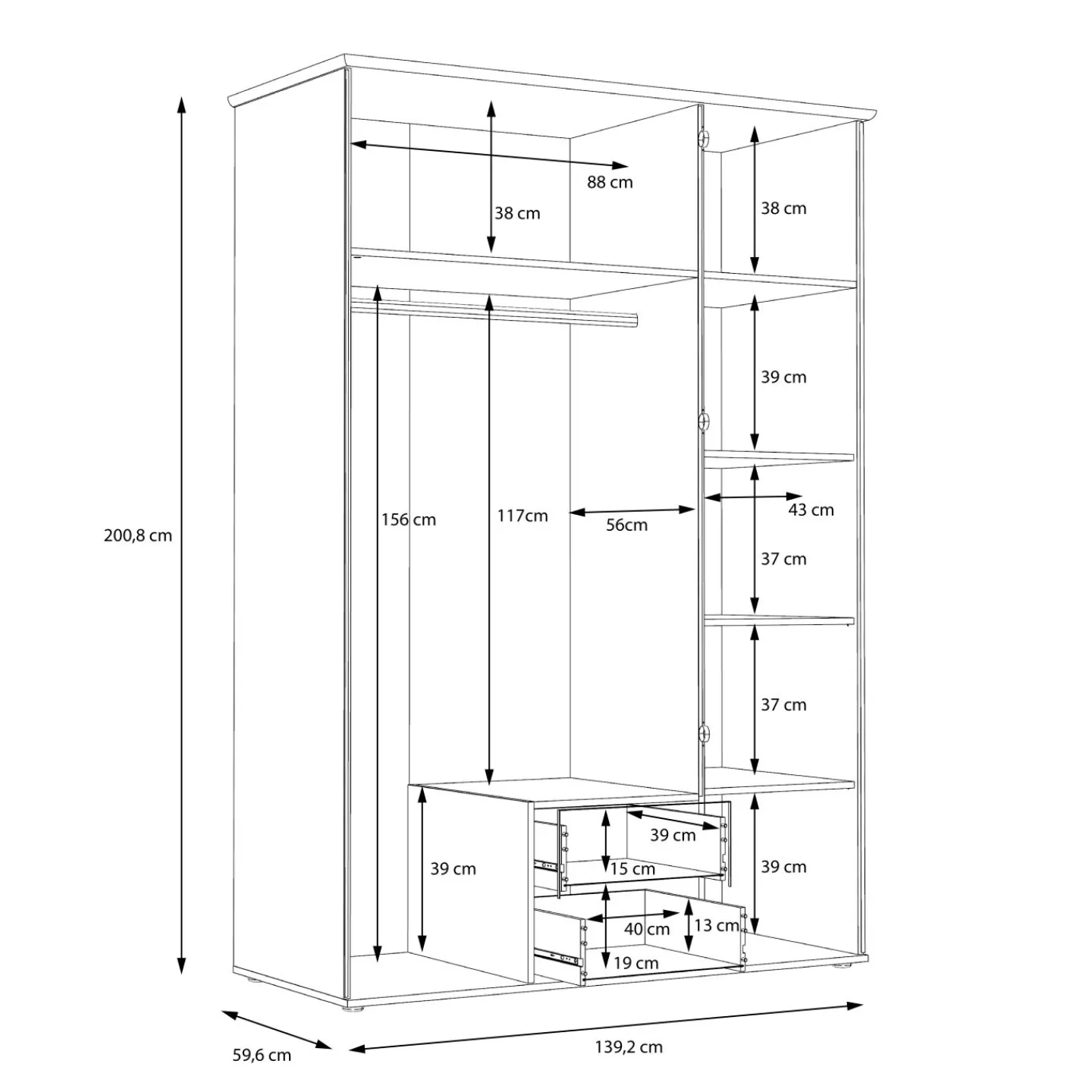 Forte Kleiderschrank GLORIA* Kleiderschränke