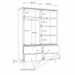 Forte Kleiderschrank VANKKA* Kleiderschränke