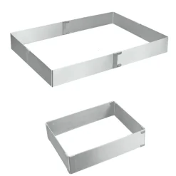 Metaltex Kuchenrahmen rechteckig verstellbar INOX* Koch- & Backutensilien