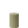 LED Echtwachskerze Rillenoptik STRIPE