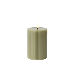 LED Echtwachskerze Rillenoptik STRIPE