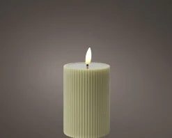 LED Echtwachskerze Rillenoptik STRIPE