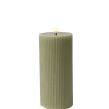 LED Echtwachskerze Rillenoptik STRIPE