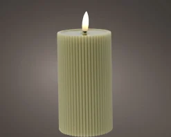 Kaemingk LED Echtwachskerze Rillenoptik STRIPE* Kerzen