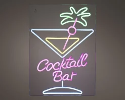 LED Neon Cocktailglas mit Schriftzug NEON