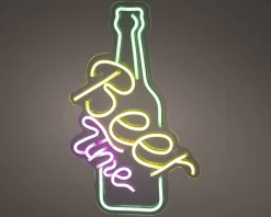 Kaemingk LED Neon Wanddeko Beer Time NEON* Dekoleuchten|Wandleuchten