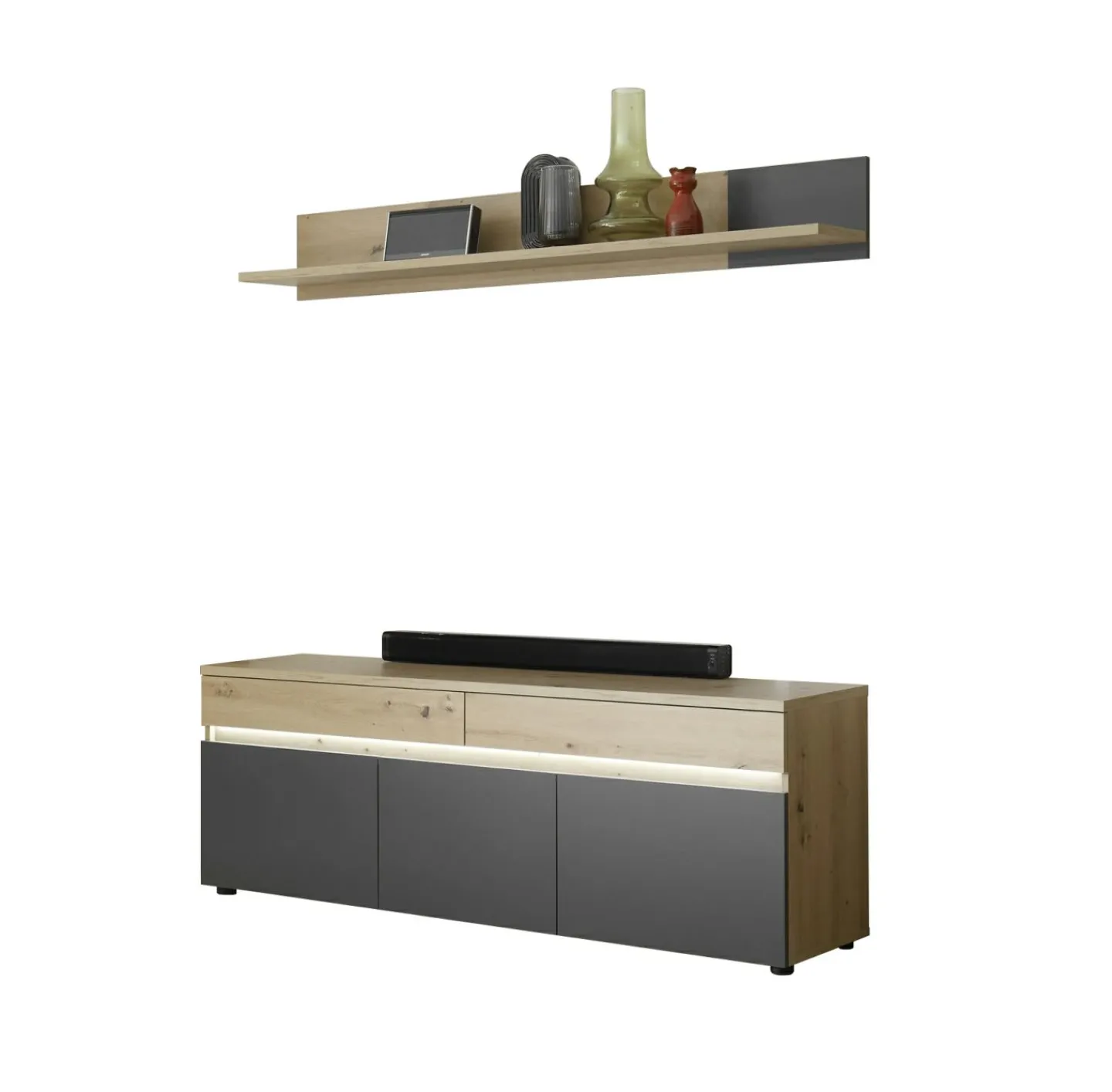 HBZ Lowboard mit Wandboard DUBLIN* Tv-Schränke|Wandregale