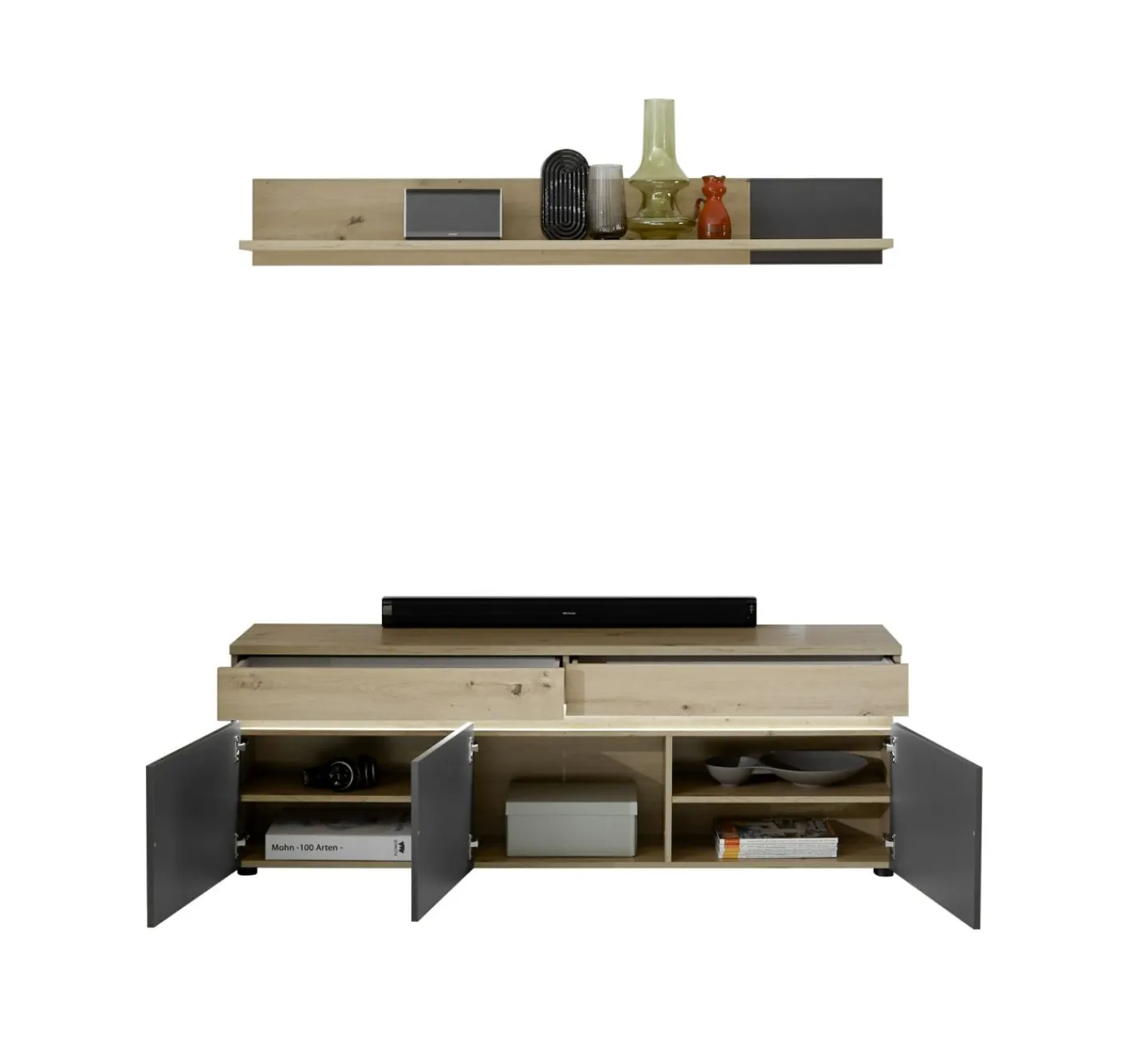 HBZ Lowboard mit Wandboard DUBLIN* Tv-Schränke|Wandregale