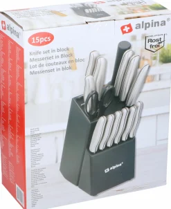 Edco Messerset in Block 15tlg. ALPINA* Koch- & Backutensilien