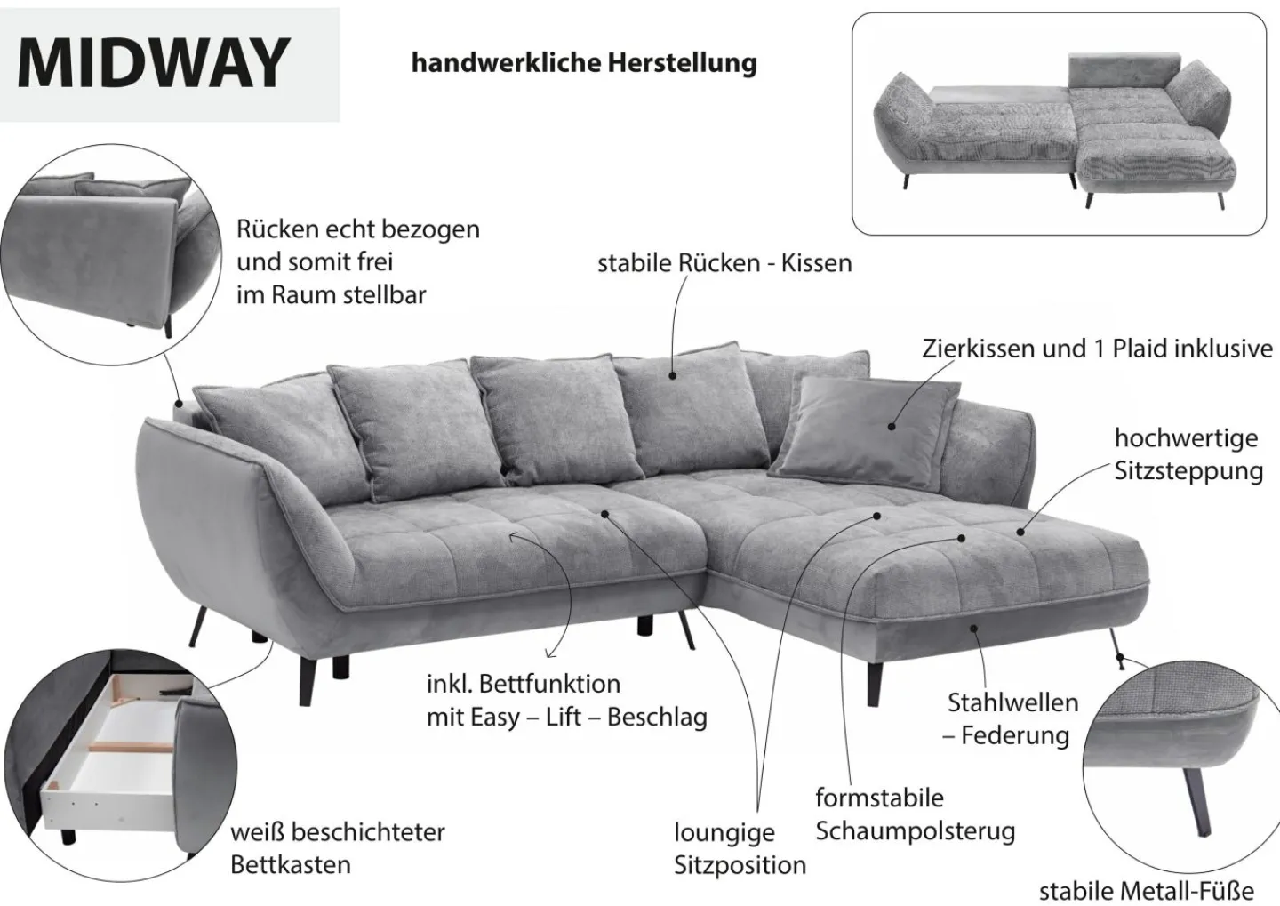Exxpo Polsterecke mit Funktion MIDWAY* Ecksofas