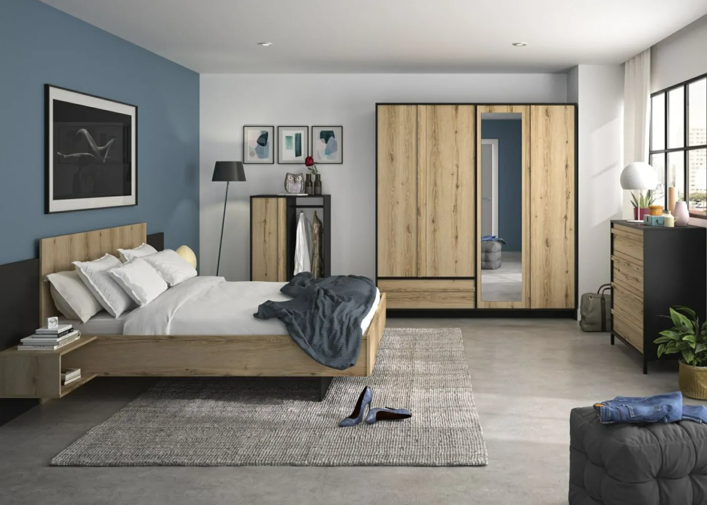 Gami Schlafzimmer 4-teilig MIMIZAN SET 2* Komplette Schlafzimmer