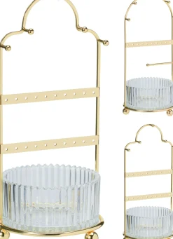 Koopman Schmuckhalter mit Glaseinsatz GOLD* Deko-Objekte
