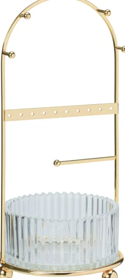 Koopman Schmuckhalter mit Glaseinsatz GOLD* Deko-Objekte