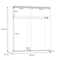 Forte Schwebetürenschrank DEDERIK* Kleiderschränke