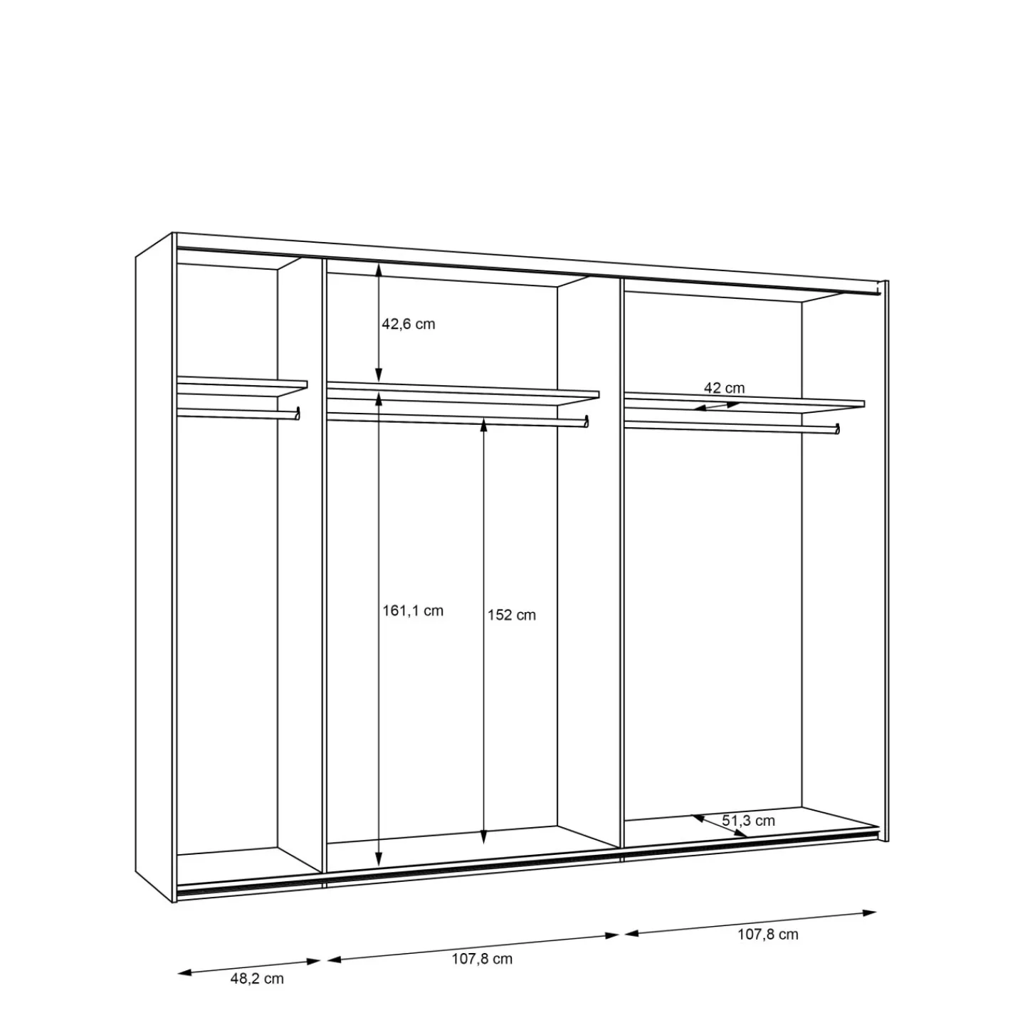 Forte Schwebetürenschrank KYA* Kleiderschränke