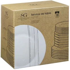 JJA Service 18tlg. LIGNES* Geschirr & Besteck