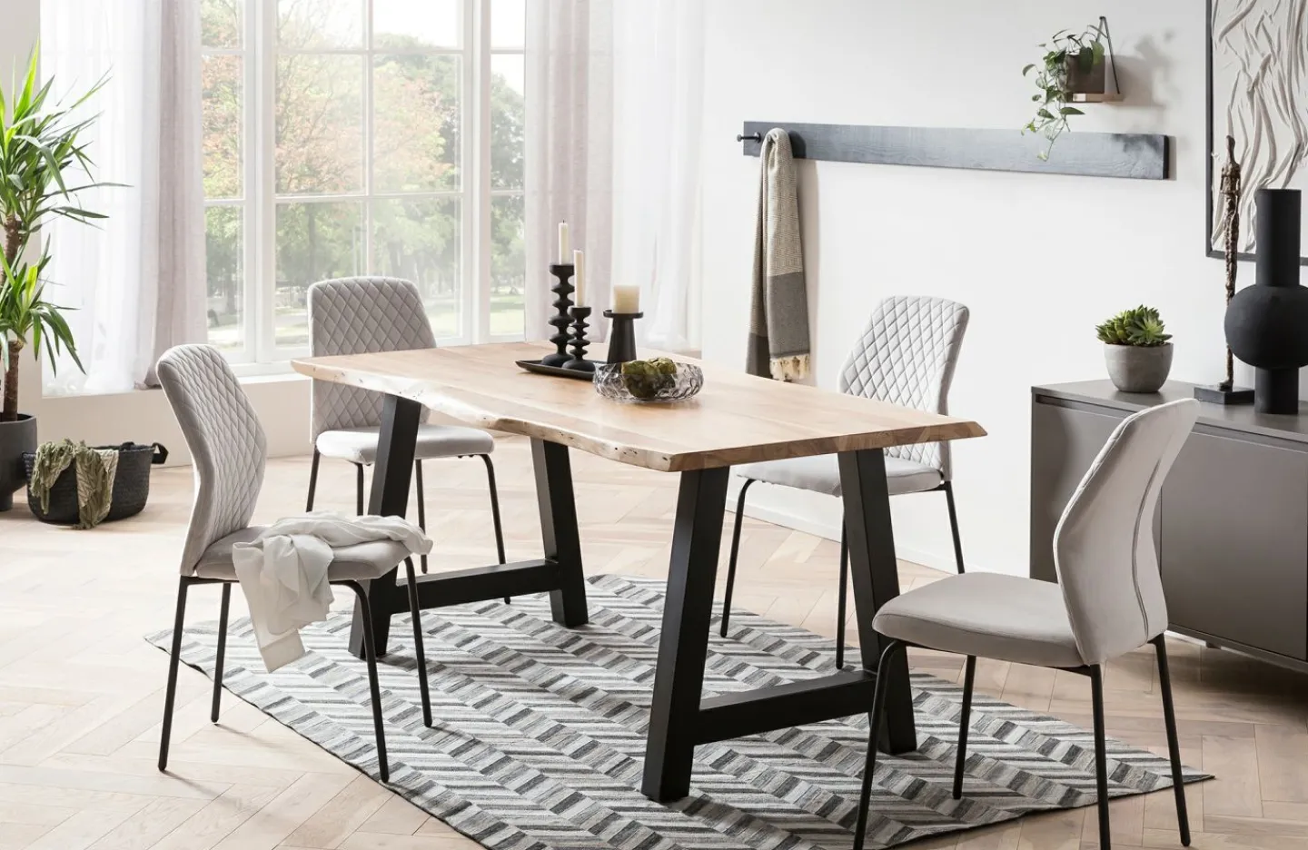 Salesfever Stühle 2er-Set MUNDUK* Polsterstühle|4-Fuß-Stühle