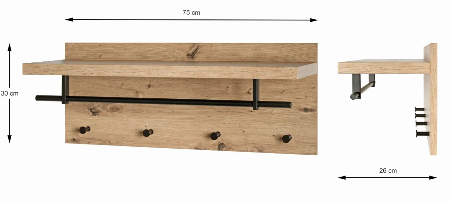 Haku Wandgarderobe PARMA 5* Garderobenpaneele
