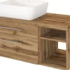 Held Waschbeckenunterschrank 90 mit Aufsatzbecken links DAVOS* Badschränke