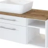 Held Waschbeckenunterschrank 90 mit Aufsatzbecken links DAVOS* Badschränke