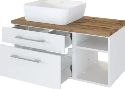 Held Waschbeckenunterschrank 90 mit Aufsatzbecken links DAVOS* Badschränke