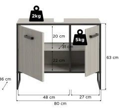 Xonox Waschbeckenunterschrank BAGNO* Badschränke|Waschbeckenunterschränke