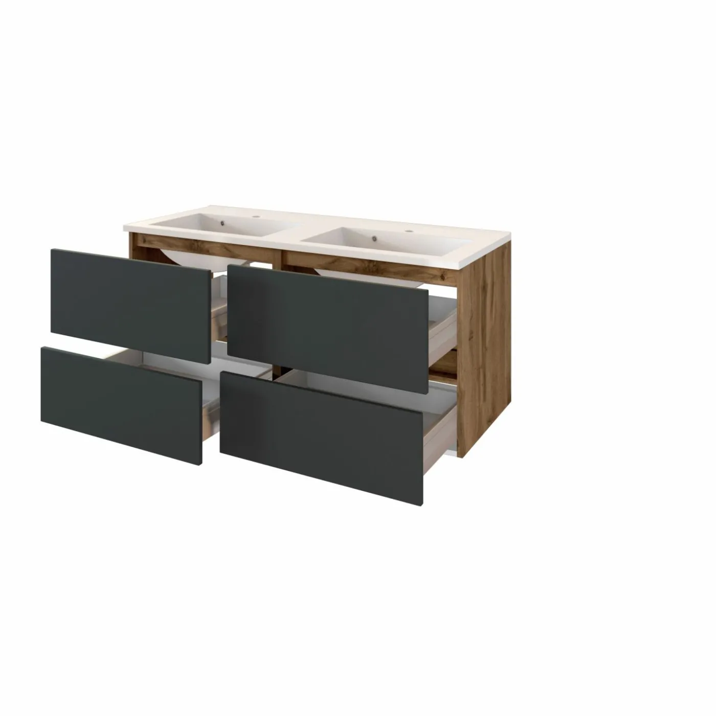 Waschbeckenunterschrank mit Doppelwaschbecken LUCCA