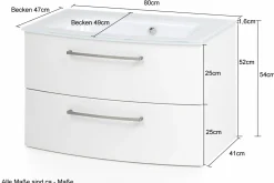 Held Waschbeckenunterschrank mit Waschbecken STOCKHOLM* Badschränke