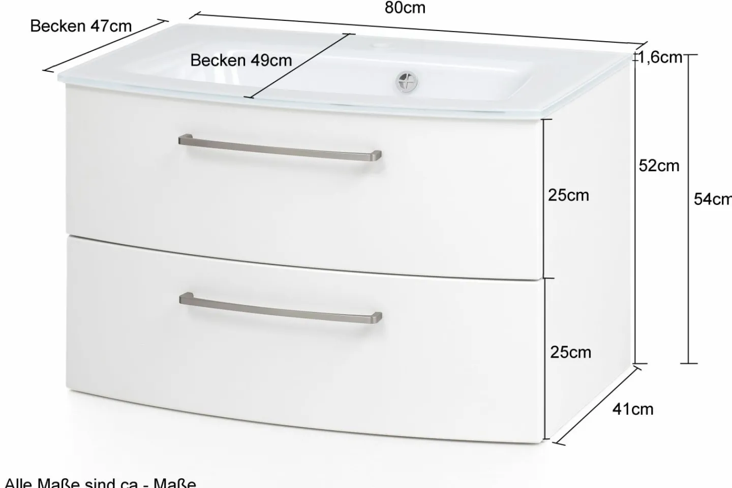 Held Waschbeckenunterschrank mit Waschbecken STOCKHOLM* Badschränke