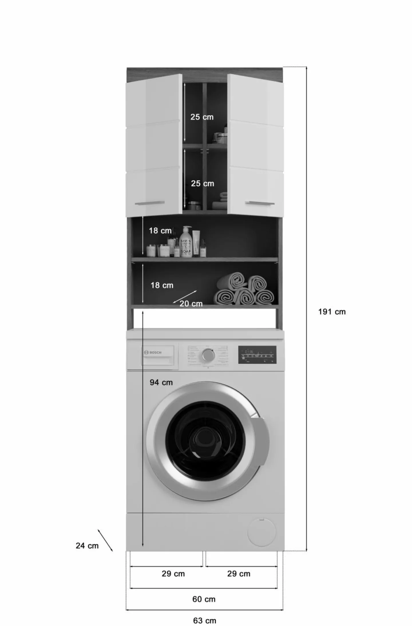 Xonox Waschmaschinenüberbau SEWULA* Waschmaschinenschränke