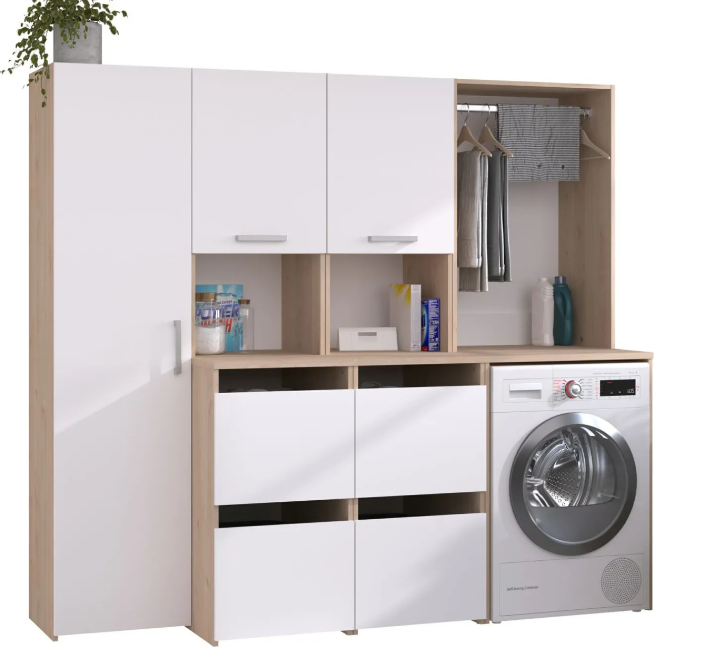 Parisot Waschmaschinenumbauschränke-Set LAUNDRY 2* Badschränke|Waschmaschinenschränke