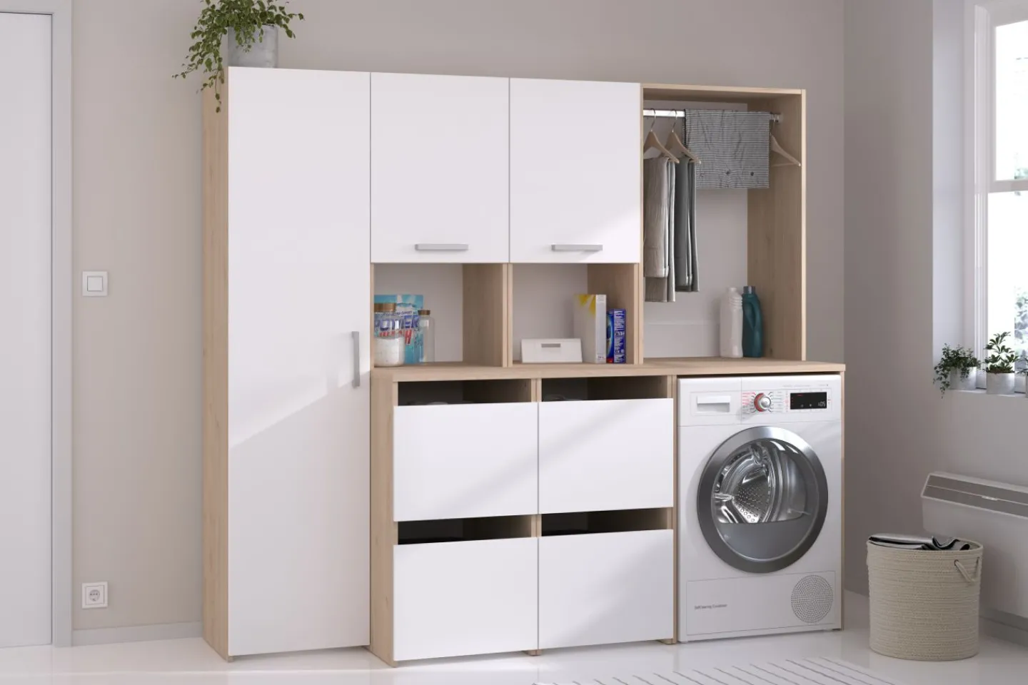 Parisot Waschmaschinenumbauschränke-Set LAUNDRY 2* Badschränke|Waschmaschinenschränke